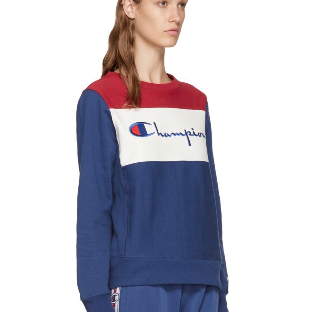 Ssense.com Champion Tricolor Logo Crewneck